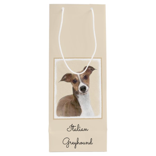 Italienska Greyhound Painting - Cute Original Hund (Baksidan)