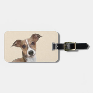 Italienska Greyhound Painting - Cute Original Hund Bagagebricka