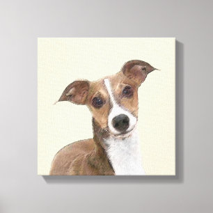 Italienska Greyhound Painting - Cute Original Hund Canvastryck