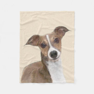Italienska Greyhound Painting - Cute Original Hund Fleecefilt