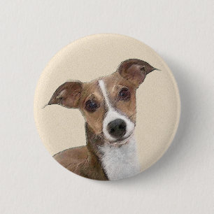 Italienska Greyhound Painting - Cute Original Hund Knapp