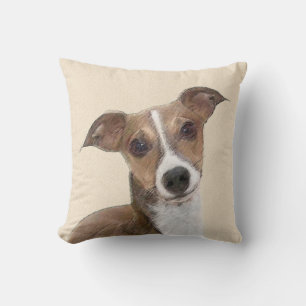 Italienska Greyhound Painting - Cute Original Hund Kudde