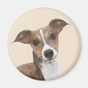 Italienska Greyhound Painting - Cute Original Hund Magnet