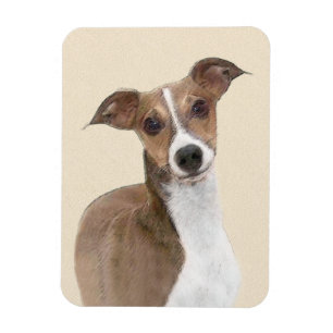 Italienska Greyhound Painting - Cute Original Hund Magnet