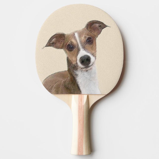 Italienska Greyhound Painting - Cute Original Hund Pingisracket (Framsidan)