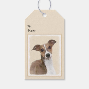 Italienska Greyhound Painting - Cute Original Hund Presentetikett