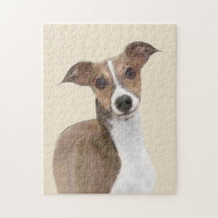 Italienska Greyhound Painting - Cute Original Hund Pussel