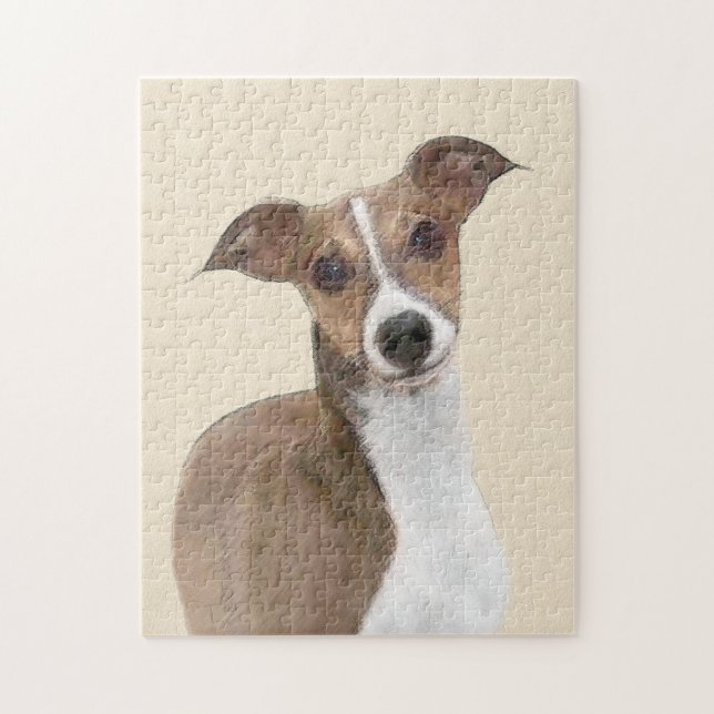 Italienska Greyhound Painting - Cute Original Hund Pussel (Vertikal)