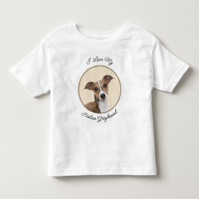 Italienska Greyhound Painting - Cute Original Hund T Shirt (Framsida)