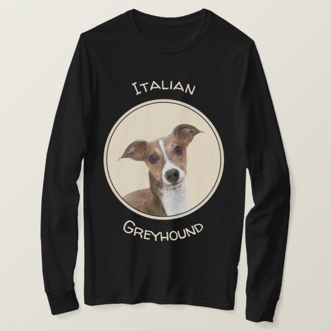 Italienska Greyhound Painting - Cute Original Hund T Shirt (Design framsida)