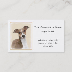 Italienska Greyhound Painting - Cute Original Hund Visitkort
