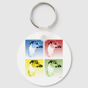 Italienska Greyhound Popart Nyckelring