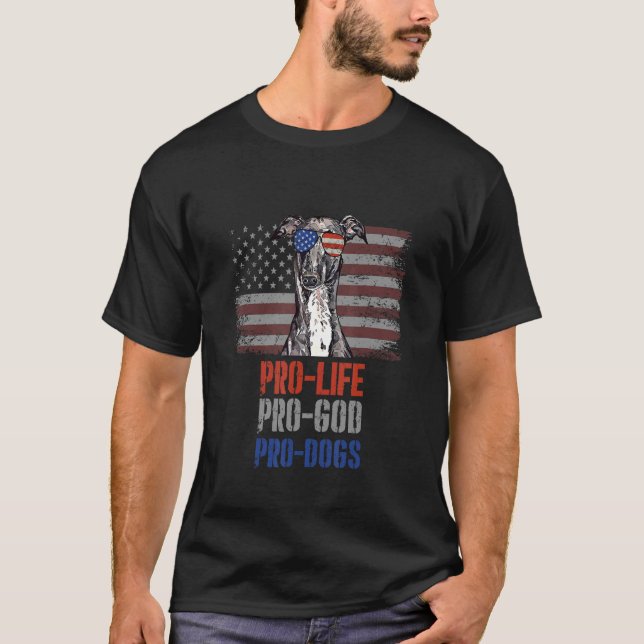 Italienska Greyhound Pro Life Pro God Pro Hundar T Shirt (Framsida)