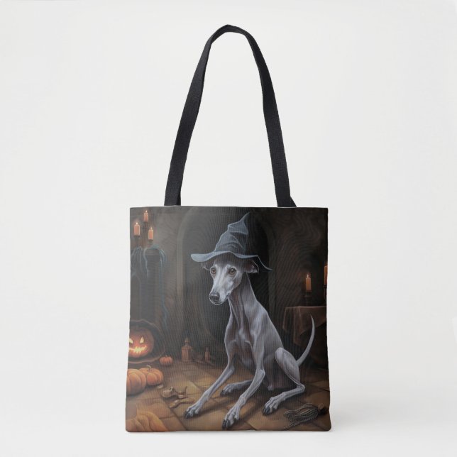 Italienska Greyhound Pumpkins Halloween Scary Tygkasse (Framsida)