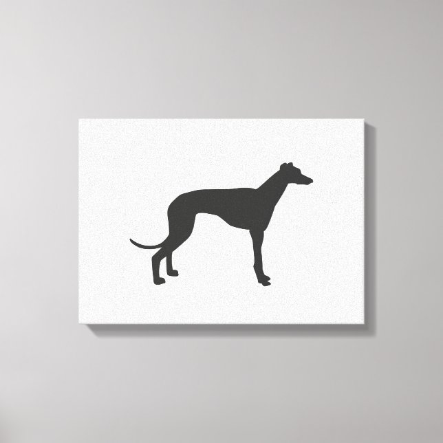 Italienska Greyhound silhouette i svart Canvastryck (Framsida)