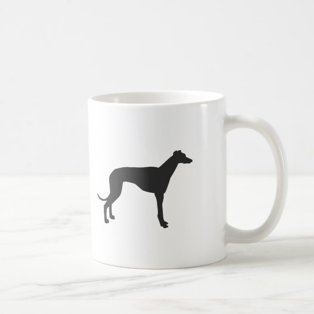 Italienska Greyhound silhouette i svart Kaffemugg (Höger)
