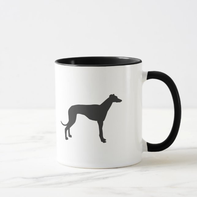 Italienska Greyhound silhouette i svart Mugg (Höger)