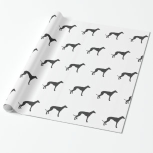 Italienska Greyhound silhouette i svart Presentpapper