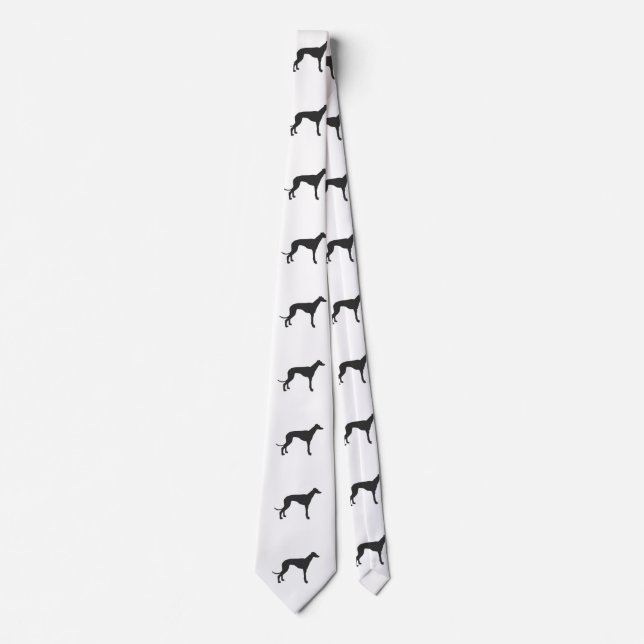 Italienska Greyhound silhouette i svart Slips (Framsida)