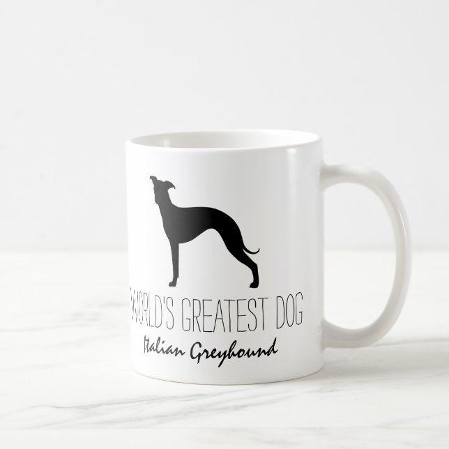 Italienska Greyhound Silhouette Världsmästare Hund Kaffemugg (Höger)