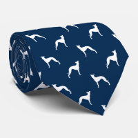 Italienska Greyhound Silhouettes Blue och White