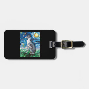 Italienska Greyhound Starry Night Whibo Hund Art Bagagebricka