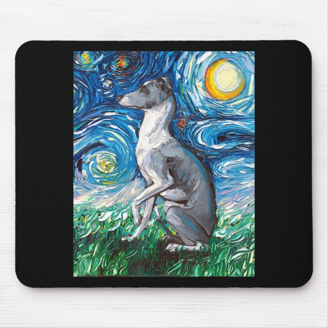 Italienska Greyhound Starry Night Whifragment2Hund Musmatta (Framsidan)
