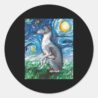 Italienska Greyhound Starry Night Whifragment2Hund Runt Klistermärke