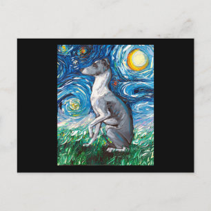 Italienska Greyhound Starry Night Whifragment2Hund Vykort
