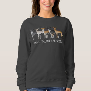 Italienska Greyhound Tecknad hund med Anpassningsb T Shirt