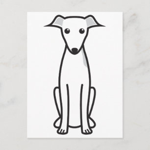 Italienska Greyhound-Tecknaden Hund Vykort