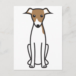 Italienska Greyhound-Tecknaden Hund Vykort