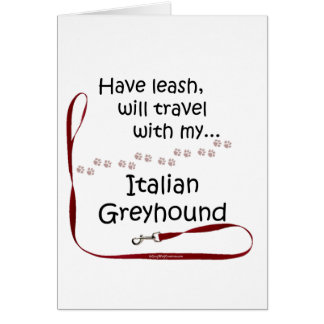 Italienska Greyhound Travel Leash Hälsningskort