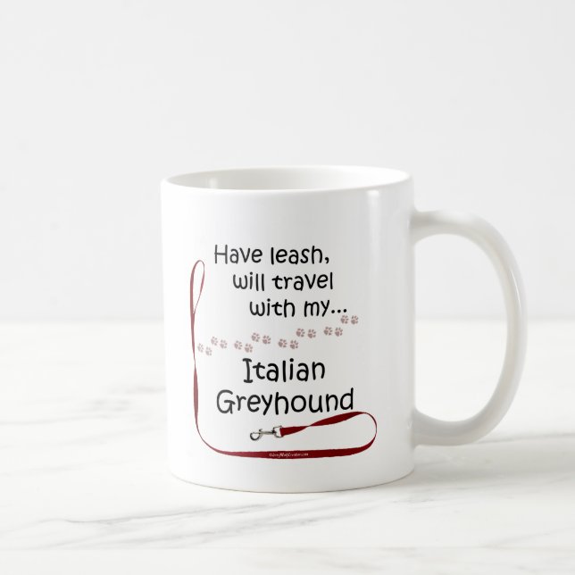 Italienska Greyhound Travel Leash Kaffemugg (Höger)