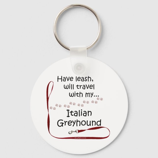 Italienska Greyhound Travel Leash - Keychain Nyckelring (Framsida)