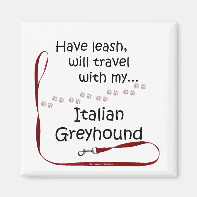 Italienska Greyhound Travel Leash - Magnet (Framsidan)