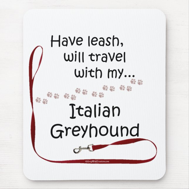 Italienska Greyhound Travel Leash Musmatta (Framsidan)