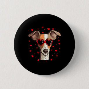Italienska Greyhound Valentine Heart Cute Hundälsk Knapp