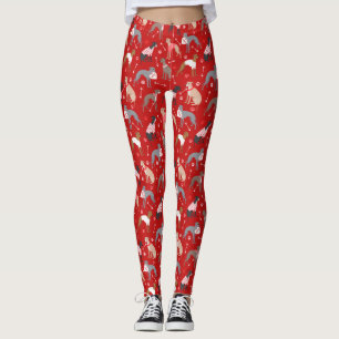 Italienska Greyhound Valentine Mönster Leggings