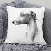 Italienska Greyhound-vitboken hund porträtt teckni