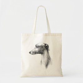 Italienska Greyhound-vitboken hund porträtt teckni Tygkasse