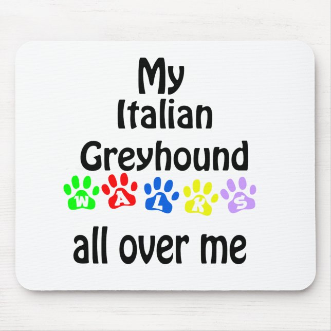 Italienska Greyhound Walks Design Musmatta (Framsidan)