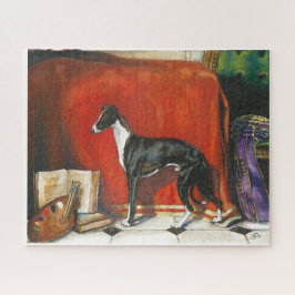 Italienska Greyhound Watercolor Painting Pussel