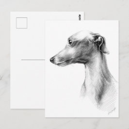 Italienska Greyhound Whibo hund art Vykort