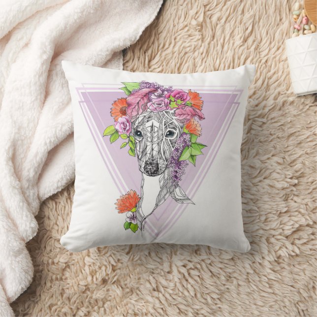 Italienska greyhound-whifragmentet hund porträtt kudde (Filt)