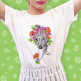 Italienska greyhound-whifragmentet hund porträtt t shirt
