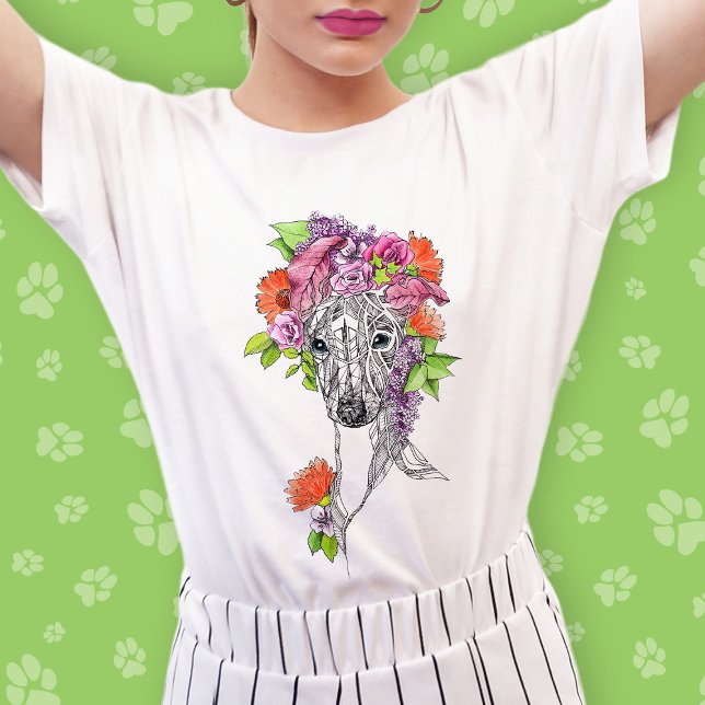 Italienska greyhound-whifragmentet hund porträtt t shirt (Skapare uppladdad)