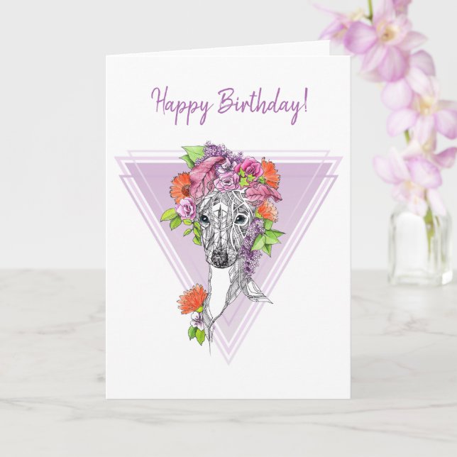 Italienska greyhound whistement hund Blommor Kort (Orkide)