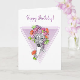 Italienska greyhound whistement hund Blommor Kort