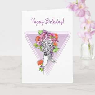 Italienska greyhound whistement hund Blommor Kort